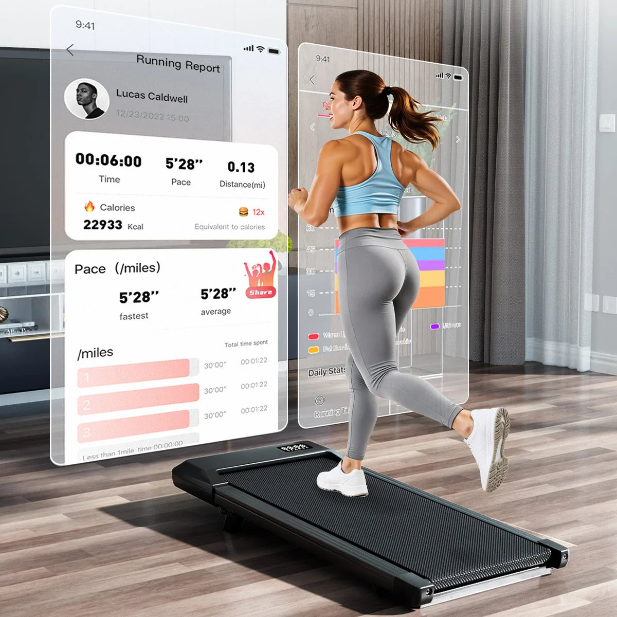 Quiet Foldable Treadmill Walk